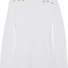 Balmain Embellished Cotton Top in White - Lyst