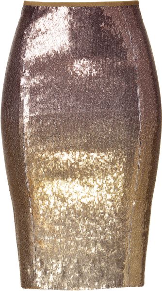Donna Karan New York Gold Allover Sequined Skirt in Gold - Lyst