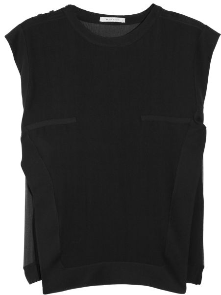 Hakaan Waris DoubleLayered SilkGeorgette Top in Black - Lyst