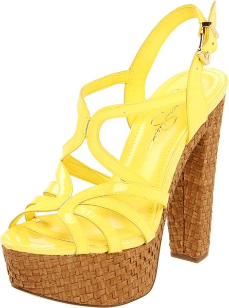 Jessica Simpson Jessica Simpson Womens Jscizal Platform Sandal in Yellow (lemon chill patent) - Lyst