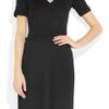 Maison Martin Margiela PleatedSkirt Jersey And CottonBlend Dress in Black - Lyst