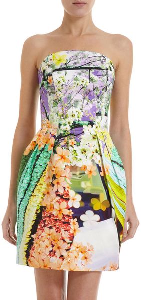 Mary Katrantzou Balalaika Strapless Puff Dress in Multicolor (mint) - Lyst
