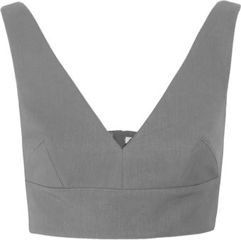 Miu Miu Cropped Cotton Top - Lyst