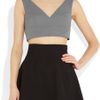 Miu Miu Cropped Cotton Top in Gray (steel) - Lyst