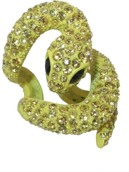 Roberto Cavalli Snake Ring in Green (snake) - Lyst