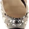 Valentino Embellished Mesh Pumps in Gold (black) - Lyst