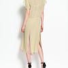 Zara Pleated Dress with Splits in Yellow - Lyst