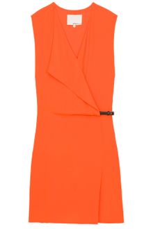 3.1 Phillip Lim Silk V Neck Draped Dress - Lyst