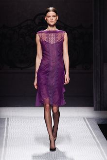 Alberta Ferretti Fall 2012 Lace Embroidered Evening Dress - Lyst