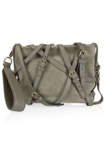 Alexander Wang Kirsten Buckled Suede Clutch - Lyst