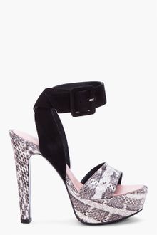 Barbara Bui Black Suede and Python Heels - Lyst