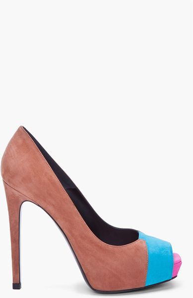 Barbara Bui Suede Colorblock Pumps in Multicolor (brown) - Lyst
