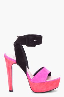 Barbara Bui Pink and Black Suede Heels - Lyst