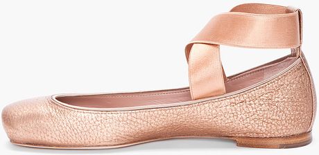 chloe gold ballet flats