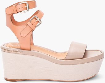 Chloé Nude Platform Sandals - Lyst