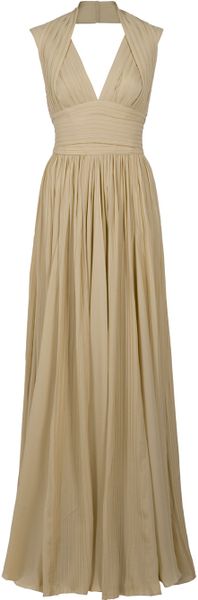 Eastland Halterneck Pleat Gown - Lyst