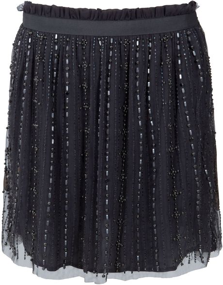 Gryphon Beaded Tutu Skirt in Gray (grey) - Lyst