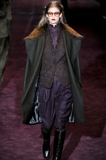 Gucci Fall 2012 High Frilled Collar Gathered Blouse In Purple  - Lyst