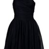 Halston Heritage One Shoulder Gathered Dress in Black - Lyst