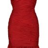 Halston Heritage Gathered Strapless Dress in Red - Lyst