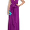 Halston Heritage Waist Tie Grecian Gown in Purple - Lyst