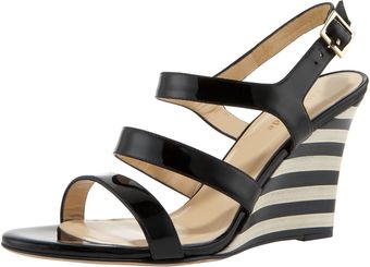  Cindy Striped-Wedge Sandal 