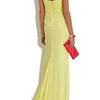 Marchesa Chiffon Embellished Waist Gown in Yellow - Lyst