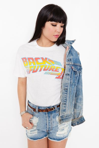 Nasty Gal Back To The Future Tee in White - Lyst