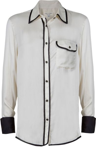 Rag & Bone French Cuff Shirt in White (cream) - Lyst