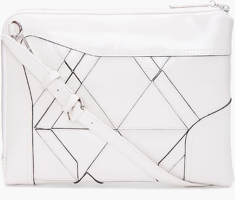3.1 Phillip Lim Axial Patchwork Clutch in White (oyster) - Lyst
