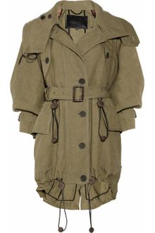 Burberry Prorsum Raffia-trimmed Hooded Linen Parka - Lyst