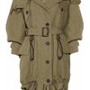 Burberry Prorsum Raffiatrimmed Hooded Linen Parka in Green (army) - Lyst