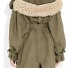Burberry Prorsum Raffiatrimmed Hooded Linen Parka in Green (army) - Lyst