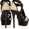 Burberry Prorsum Raffia and Patentleather Sandals in Black - Lyst