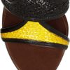 Burberry Prorsum Raffia and Patentleather Sandals in Black - Lyst