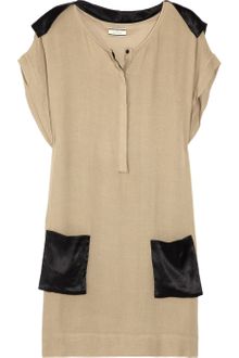 By Malene Birger Silk Satin-trimmed Woven Dress - Lyst