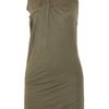 Donna Karan New York Asymmetric Ruched Stretch Linenblend Dress in Green (olive) - Lyst
