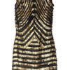 Gucci Metallicstriped Fringed Leather Dress in Gold (black) - Lyst