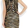 Gucci Metallicstriped Fringed Leather Dress in Gold (black) - Lyst