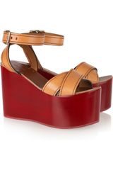 Isabel Marant Zora Leather Lacquered-wedge Sandals