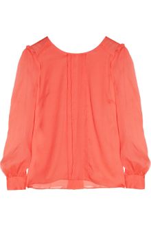 J.Crew Pleated Silk-Chiffon Blouse - Lyst