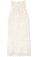 L'Agence Eyelash-fringed Mini Dress
