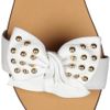 Red Valentino Bowembellished Leather Sandals in White - Lyst
