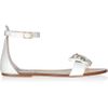 Red Valentino Bowembellished Leather Sandals in White - Lyst