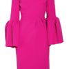 Roksanda Ilincic Margot LanternSleeve WoolCrepe Dress in Pink (fuchsia) - Lyst