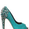 Sam Edelman 110mm Leather Snake Print Spikes Pumps in Blue (petrol) - Lyst