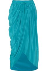 Thakoon Addition Draped Silk Crepe De Chine Skirt