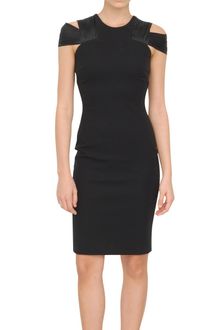 Versace Jersey Dress Pleated On The Shoulders - Lyst