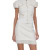 Versace Short Sleeve Pleated Jacket in White - Lyst