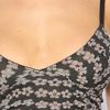 Free People The Daisy Mesh Crop Top  in Gray (charcoal) - Lyst